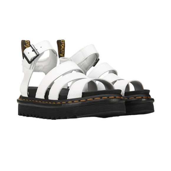 Dr. Martens Shoes - Dr. Martens Blaire Hydro Leather Strap Sandals Size 8 White Hydro New w/o Box